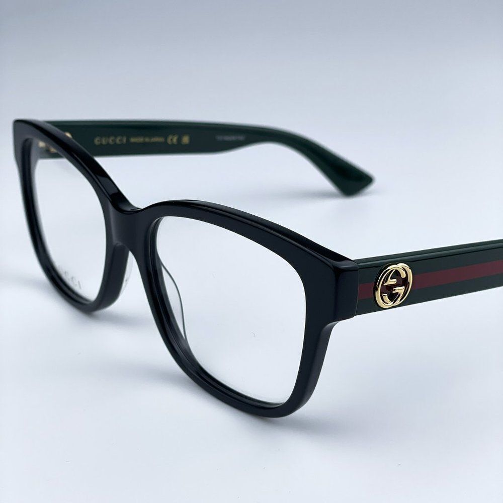 NEW Gucci GG0038ON 011 Black Green Square Women Eyeglasses - Picture 7 of 14